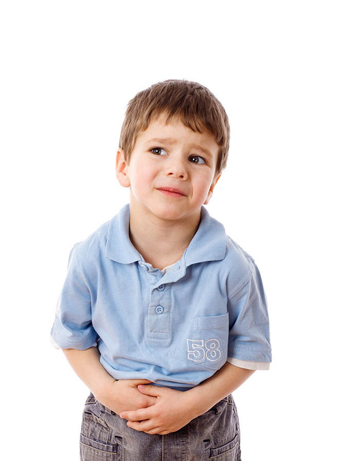Little boy showing stomach pain