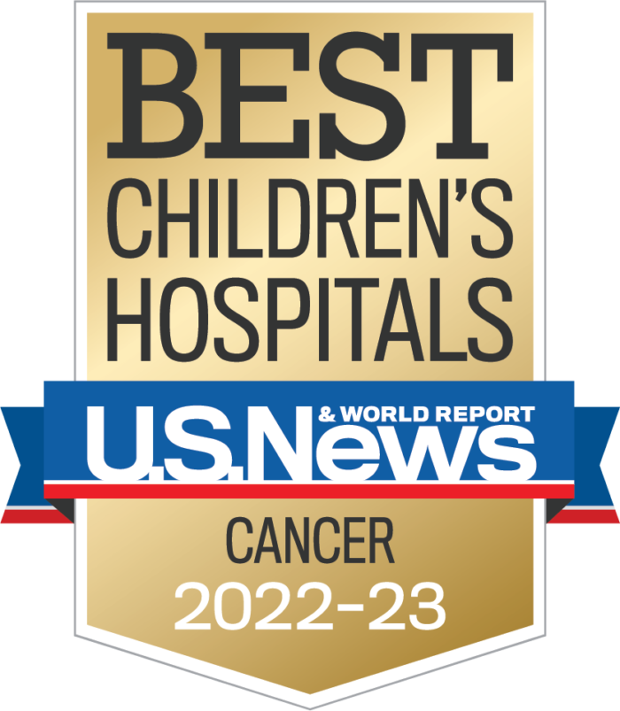 US News & World Reports Best Children's Hospitals badge for Cancer 