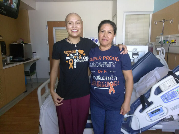 Liliana and her mom at CHOC Hospital in Orange 