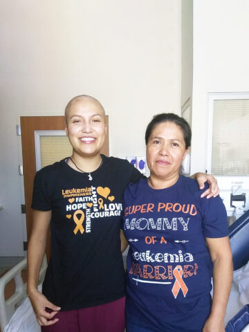 Liliana and her mom at CHOC Hospital in Orange