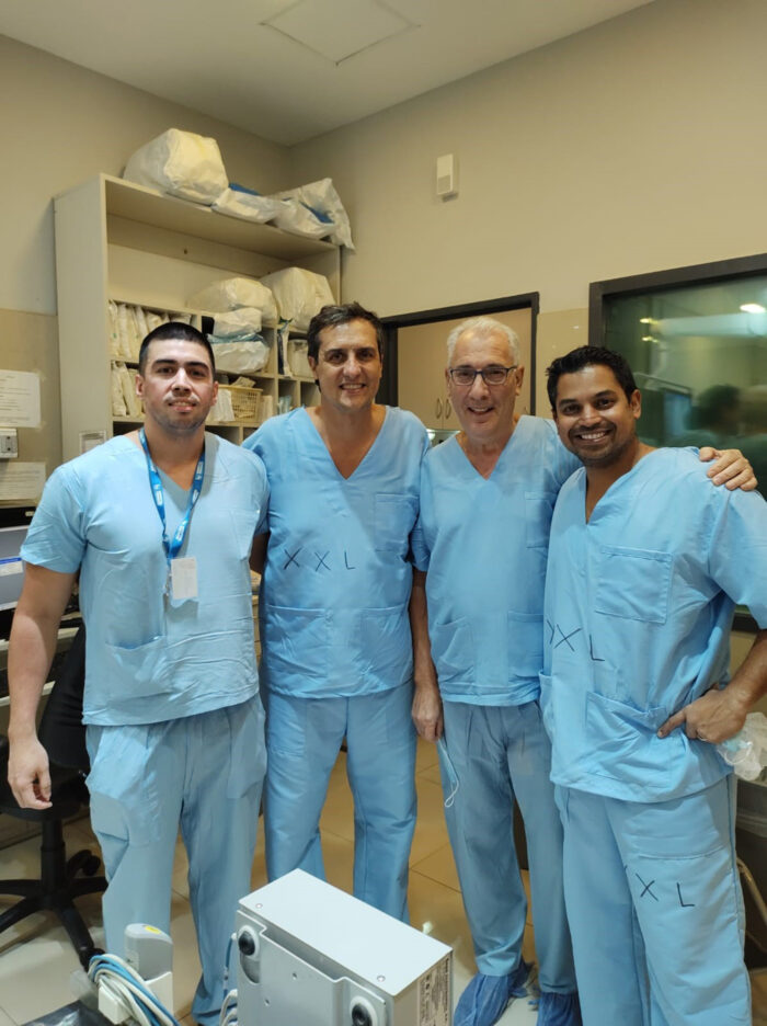 Drs. Peirone and Sinha with members of the team in Argentina 