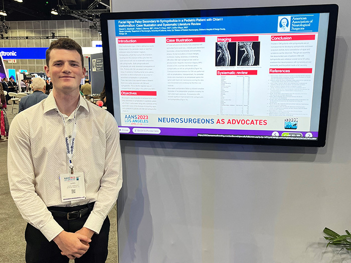 Daniel with his poster  American Association of Neurological Surgeons (AANS) meeting