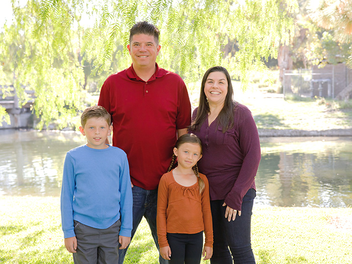 Jenn Hayakawa with son Jack, husband Kevin and daughter Molly