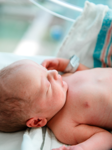 Close up of baby in NICU