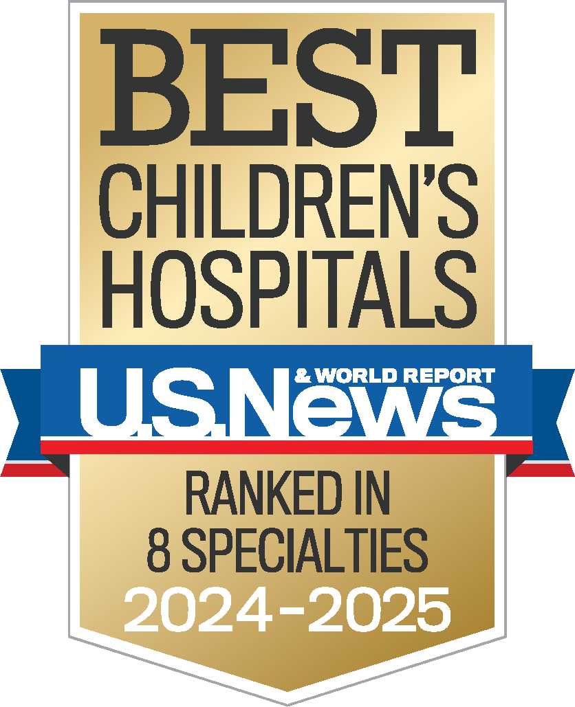 U.S. News and World Report badge 2024-25 - CHOC ranks as best hospital for pediatrics