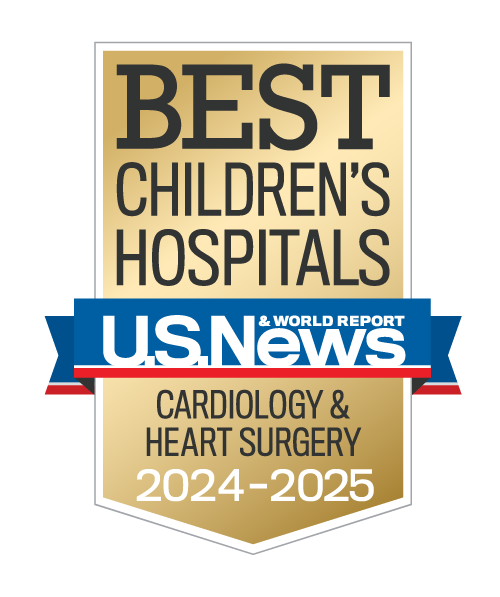 U.S. News and World Report badge 2024-25 - CHOC ranks as best hospital for cardiology and heart surgery