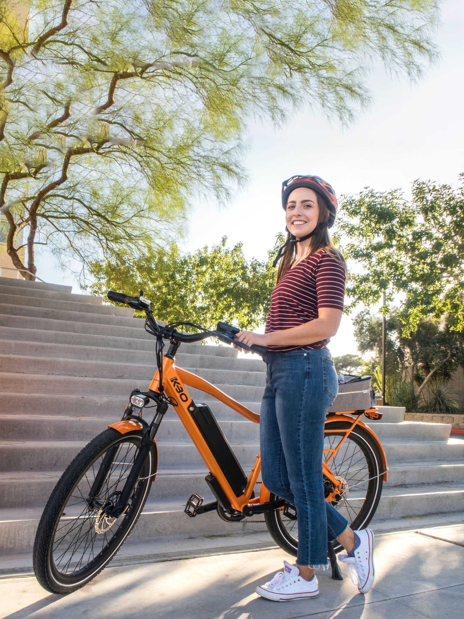 Girl on e-bike